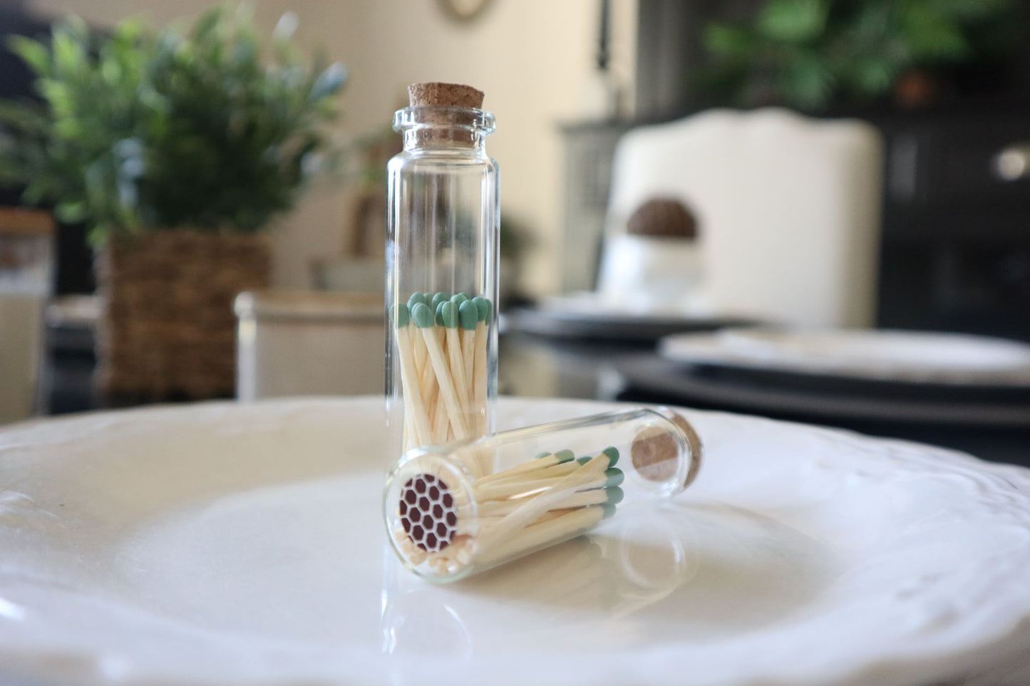 Glass Match Holder with Striker Bottom